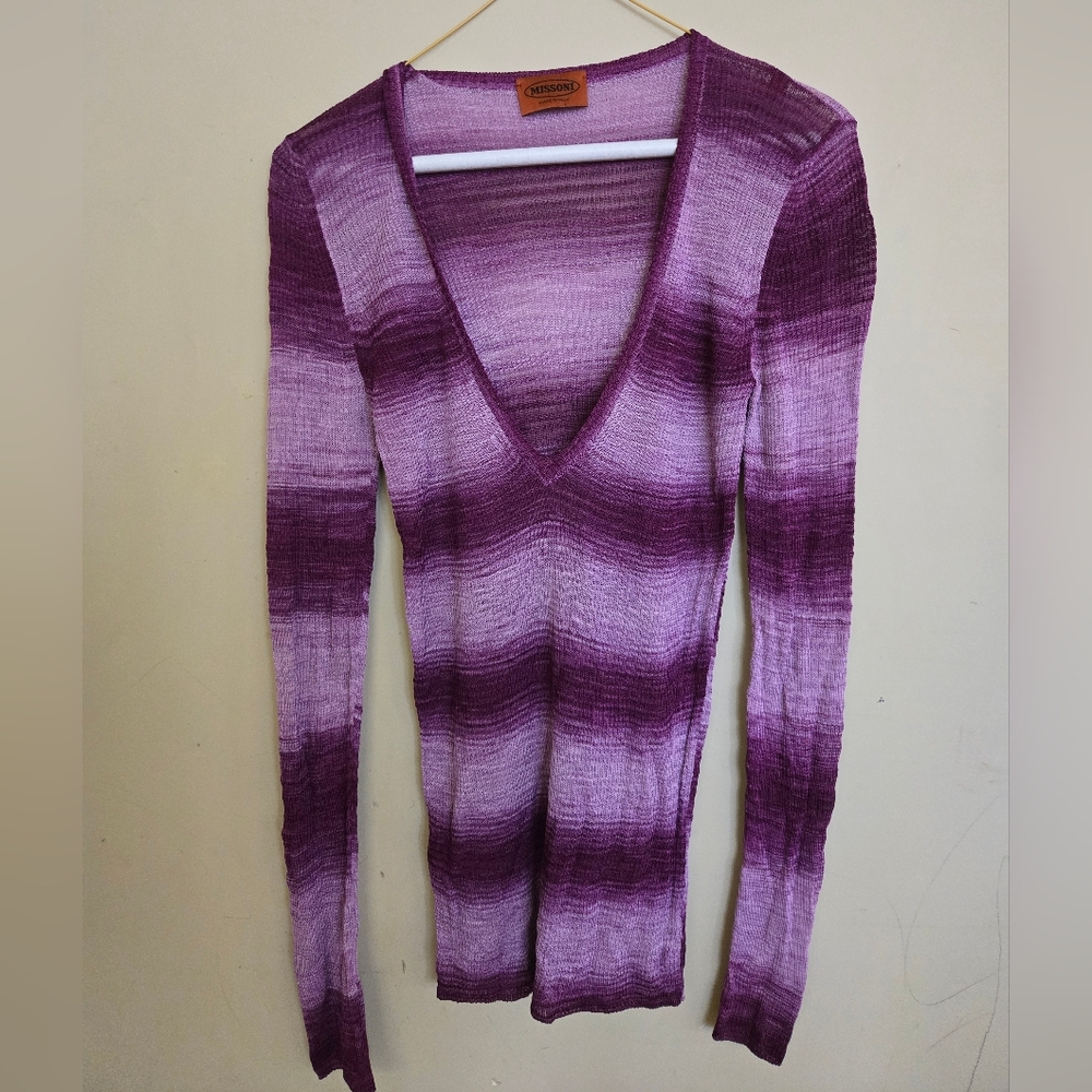 Missoni Violet Gradient Knit Top